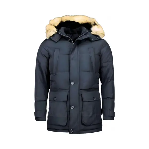 Enos Winterjas Heren Bontkraag - Heren Parka Winterjas - Heren Winterjassen Volwassen - 8667 - Blauwe Jas thumbnail