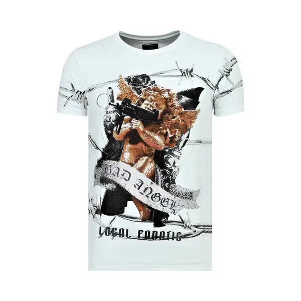 Local Fanatic Bad Angel - Coole T Shirt Heren - 6318W - Wit thumbnail