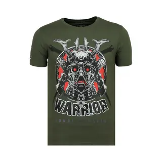 Local Fanatic Savage Samurai - Print T Shirt Heren - 6327G - Groen