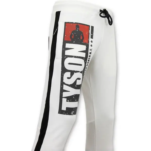 Local Fanatic Exclusieve Mannen Joggingbroek - Mike Tyson Boxing Club - Wit thumbnail