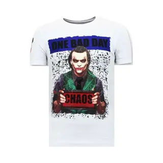 Local Fanatic Stoere Heren T-shirt - The Joker Man - Wit