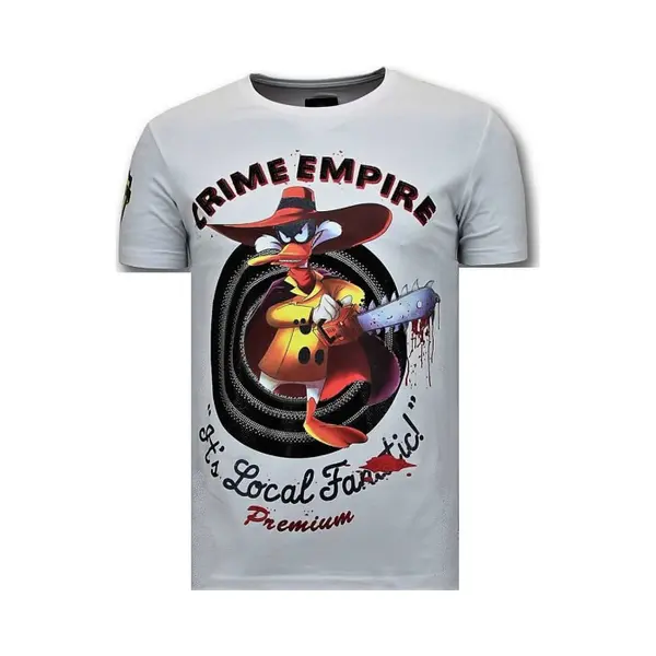 Local Fanatic Luxe Heren T-shirt - Crime Empire - Wit thumbnail