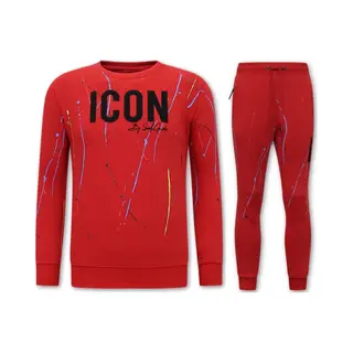 Lf Amsterdam Exclusieve Mannen Joggingspak - Icon Painted - Rood