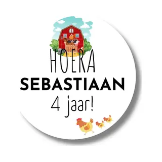 20 X Naamstickers Verjaardag Boerderij Traktatie Stickers | Leeftijd | Gepersonaliseerd | Etiketten