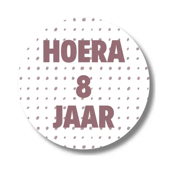 20 X Roze Traktatiestickers Hoera 8 Jaar - Stickervel - Cadeaustickers - Wensetiket - Rond 4 Cm - Sluitsticker - 20 Stuks - Sticker 8e Verjaardag thumbnail
