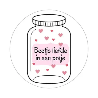 20 X Stickers Een Beetje Liefde In Een Potje | Cadeaustickers | Sluitstickers | Liefde