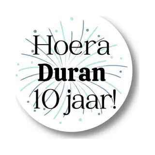 Verjaardag Kinderen Stickers Naam Leeftijd | 20 X | Gepersonaliseerd Uitdelen Trakteren | Blauw Groen