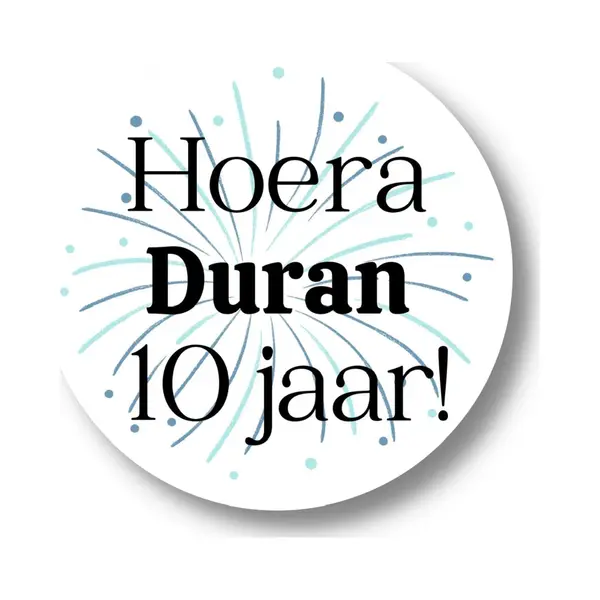 Verjaardag Kinderen Stickers Naam Leeftijd | 20 X | Gepersonaliseerd Uitdelen Trakteren | Blauw Groen thumbnail