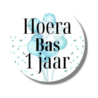 20 X Gepersonaliseerde Stickers Verjaardag | Kinderfeest Traktatie | Eigen Naam Op Traktatiestickers Laten Drukken | Leeftijd | 40 Mm Rond