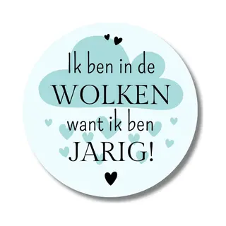 Blauwe Verjaardag Stickers Jongen | 20 Stuks | Etiketten | Traktatie | 40 Mm Rond