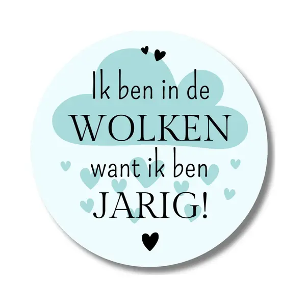 Blauwe Verjaardag Stickers Jongen | 20 Stuks | Etiketten | Traktatie | 40 Mm Rond thumbnail