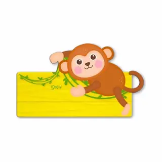 Naambord Aap - Kind - Meisje - Jongen - Hout - Dekori - Babykamer - Kinderkamer