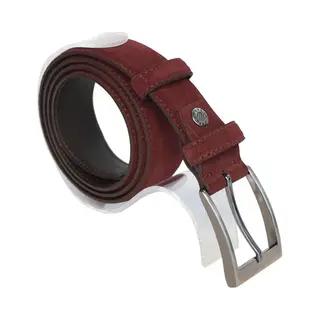 Arrigo Riem Heren - Riem Dames - 3.5 Cm - Donkerrood Suede - Totale Riem Lengte 125 Cm (Taillemaat Tot 105 Cm)