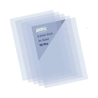 Qbix Transparent A4 Sheets - 10pcs Plastic Stencil-Art Sheets - 0.2mm Suitable For Diy Stencil Cutting