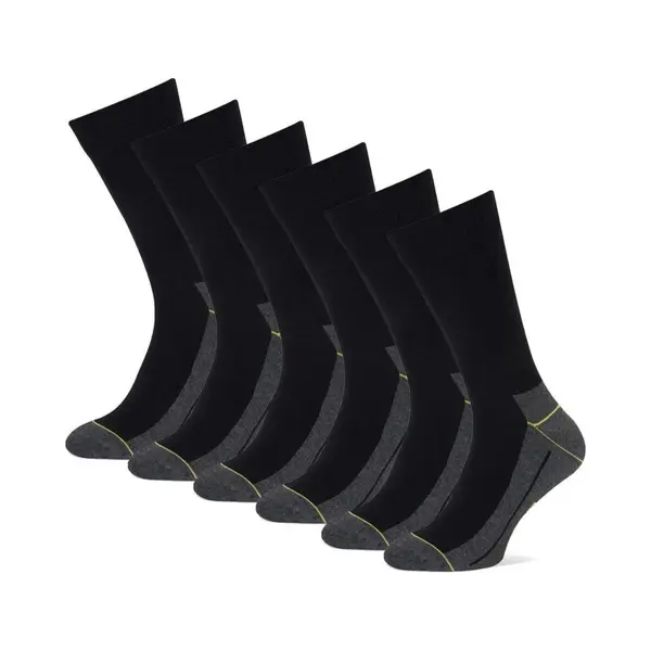6-Pack Naadloze Wandelsokken - Zwart – Ademend & Koel – Unisex Sokken – Stapp Yellow Walker - 43/46 thumbnail