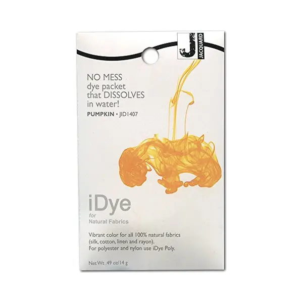 Jacquard IDye Pumpkin Orange, Fabric Dye For Natural Fibres, Simple Dissolvable Packet For Cotton Silk Linen Garment Colouring, Textile Crafts thumbnail