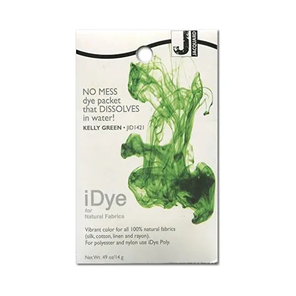 Jacquard IDye Natural Fabric Dye, Kelly Green Textile Colourant For Vibrant Clothes, Simple Garment Application On Cotton Silk Rayon Linen, 14 Gram thumbnail