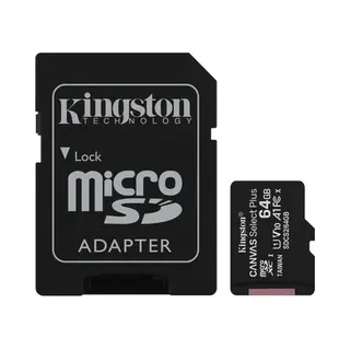 Kingston Technology Canvas Select 64GB micSDXC Plus 100R A1 C10 kaart + Adp