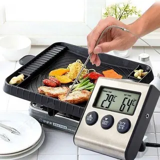 Digitale Kookthermometer - Wekker - Kerstcadeau - Keukenthermometer - Digitaal - Timer + Alarm - Vleesthermometer - Bbq Thermometer - Batterij