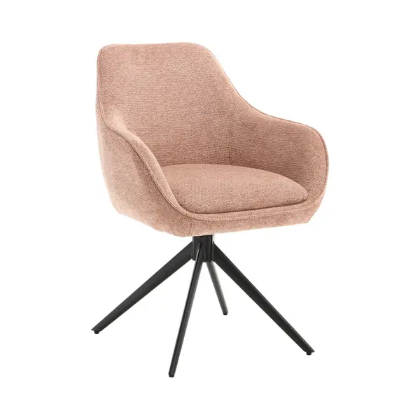 Livingfurn - Eetkamerstoel Thomas Brique - Roze - Stof - thumbnail