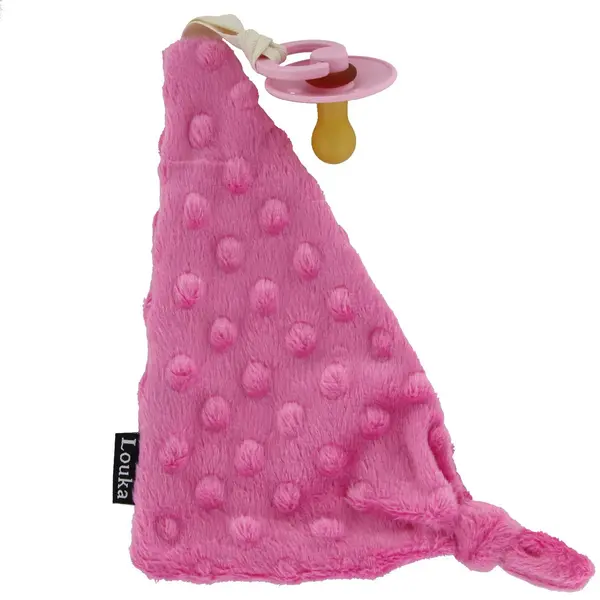 Louka Speendoekje Driehoek Minky Fel Roze - Speenknuffel - Excl. Bibs Speen thumbnail