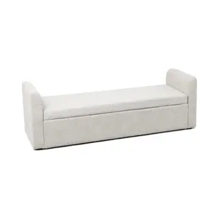 Giga Meubel Opbergbank Calvin - Stof Beige - 2 Zitplekken - 151x45x50cm