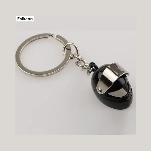 Motor Helm Sleutelhanger - Auto / Fiets / Scooter Sleutelhanger - Zwart thumbnail