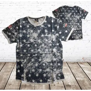 Heren T-shirt Ster Blauw -Violento-S-t-shirts Heren