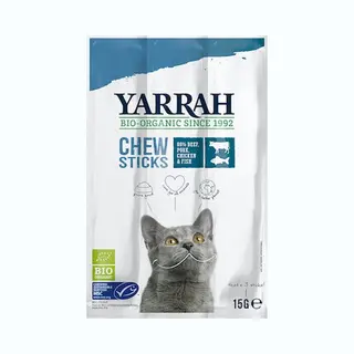 Yarrah - Chew Stick Cat With Beef And Fish Organic 5 X 15 G