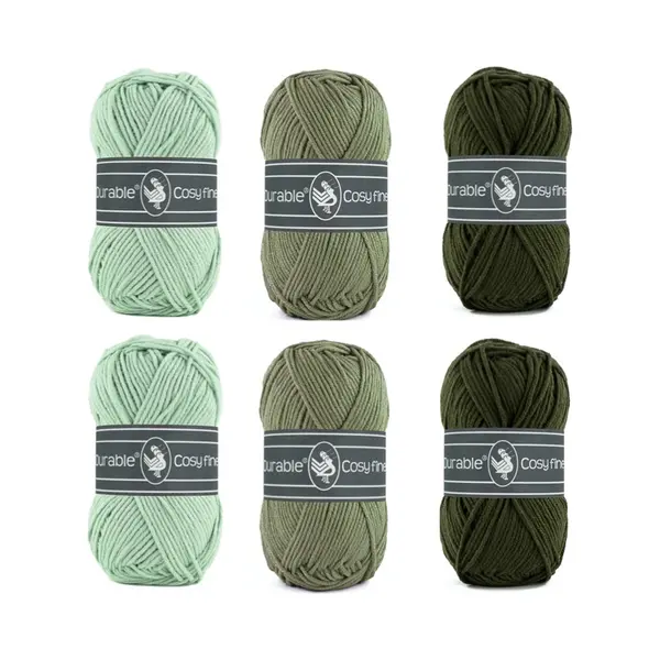 Durable - de Hobbyvlinder Ton Sur Ton Vintage Groen Haakgaren Set - 6 Bollen Acryl En Katoengaren Cosy Fine thumbnail