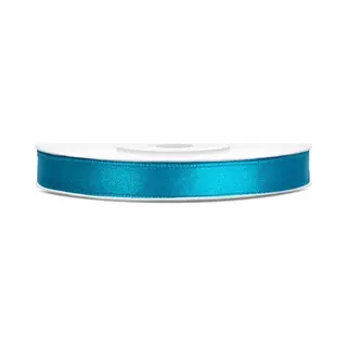 Turquoise Smal Satijn Lint, 0, 6 Cm Breed, 25 Meter Op Rolletje