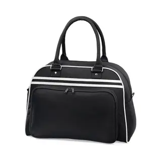 Bagbase Retro Bowlingtas, Kleur Zwart/Wit (Black/White)