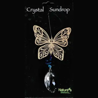 Nature's Melody Spinner Cosmo Hanger Vlinder 9.5cm Met Crystal Sundrop Kristal Glas Eronder 45CM De Lengte Is Gemeten Van De Ophangdraad Tot En Met De