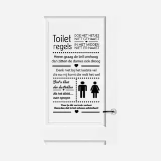 Muursticker Toiletregels - Rood - 40 X 66 Cm Toilet Overige Stickers - Toilet