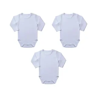 Embrator Baby Rompers Lange Mouw 3-stuks Wit Maat 0-3 Maanden