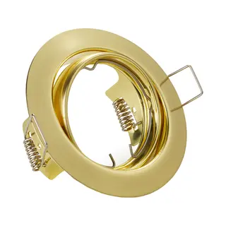 Bes Led Spot Armatuur GU10 - Trion - GU10 Inbouwspot - Rond - Goud - Aluminium - Kantelbaar Ø83mm