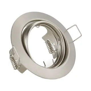 Bes Led Spot Armatuur GU10 - Trion - GU10 Inbouwspot - Rond - Nikkel - Aluminium - Kantelbaar Ø83mm