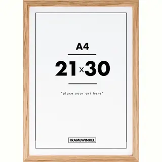 Fotolijst - Framewinkel - Premium Hout - Fotomaat 21x30 Cm (A4) - Posterlijst - Fotolijstje - Eik