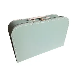 Kinderkoffer 35cm Mintgroen - Logeerkoffer - Kartonnen Koffer - Kinder Koffertje Kartonnen - Speelkoffer - Poppenkoffer - Opbergen - Cadeau -