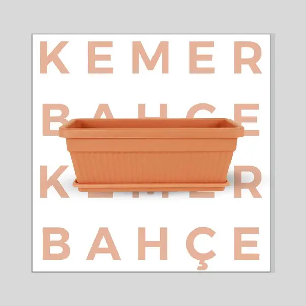 Serinova 2 Kunststof Bloembakken Drainage 9L + Schaal 46x20 Terra Cotta Rechthoekige Bloempot Plantenbak thumbnail