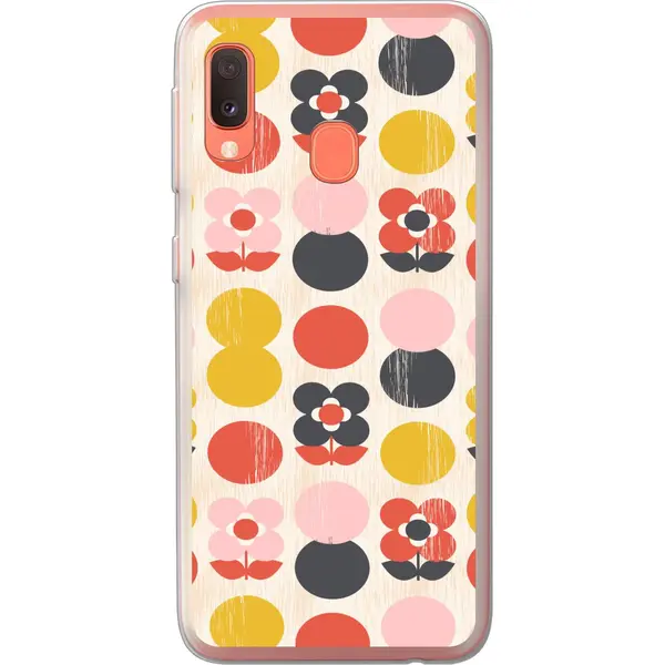 Telefoonhoesje Geschikt Voor Samsung Galaxy A20e Hoesje - Retro - Design - Bloemen - Pastel - Siliconen Telefoonhoesje thumbnail