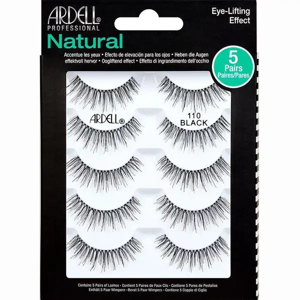 Ardell Natural 110 Black Multipack - 5 Paar Natural 110 Nepwimpers - Licht Volume, Korte Lengte - Natuurlijke Wimperlook thumbnail