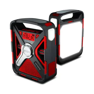 Radio D'urgence Eton Quest Avec Bluetooth, Panneau Solaire Et Manivelle – Dab+/Am/Fm/Sw/Wb, Charge Usb, Lampe Torche Led Et éclairage D’ambiance,