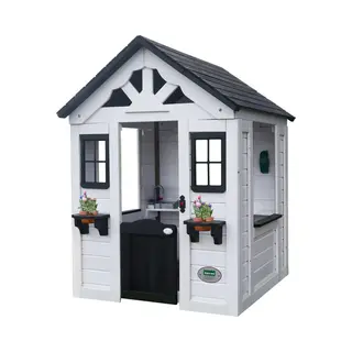 Backyard Discovery Spielhaus Sweetwater Aus Holz | Outdoor Kinderspielhaus Für Den Garten Inklusive Zubehör | Gartenhaus Für Kinder Mit Fenstern In