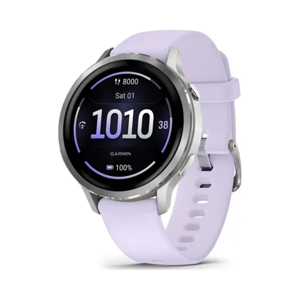 Garmin Venu 4 3.05 cm (1.2") Amoled 41 mm Digital 390 x 390 pixels Touchscreen Silver Wi-Fi Gps (satellite) thumbnail