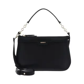 Dkny Leren Schoudertas Milan Gramercy Shoulderbag Blk / Gold Zwart