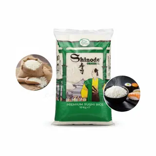 Shinode Premium Sushi Rijst - Originele Japanse Stijl - 10 Kg Grootverpakking - Ideaal Voor Sushi En Aziatische Gerechten Met Kajal Sticker