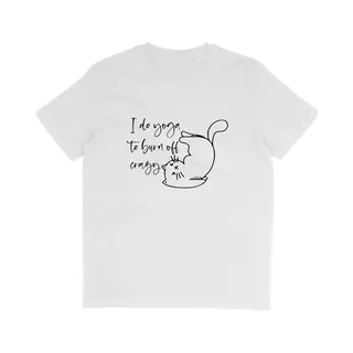 Stanley/Stella T Shirt Met Grappige Yoga Print En Quote - Wit - Maat M