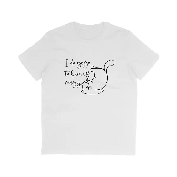 Stanley/Stella T Shirt Met Grappige Yoga Print En Quote - Wit - Maat M thumbnail
