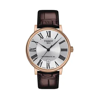 Tissot Carson T1224073603300 Horloge - Leer - Bruin - Ø 40 Mm